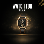 Luxury leather belt fashionable wrist-watch for men