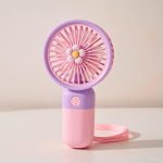 USB Rechargeable Mini Handheld Fan with Holder (Any Colour)