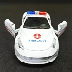 Alloy Die-Cast Metal 1:32 Scale Police & Ambulance Toy Car - Image 4