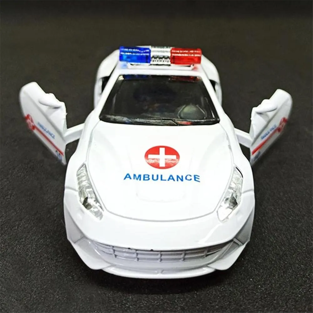 Alloy Die-Cast Metal 1:32 Scale Police & Ambulance Toy Car - Image 4