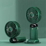 N15 LED Digital Display Rechargeable Stylish Folding Hand Fan With Mobile Stand - Image 5